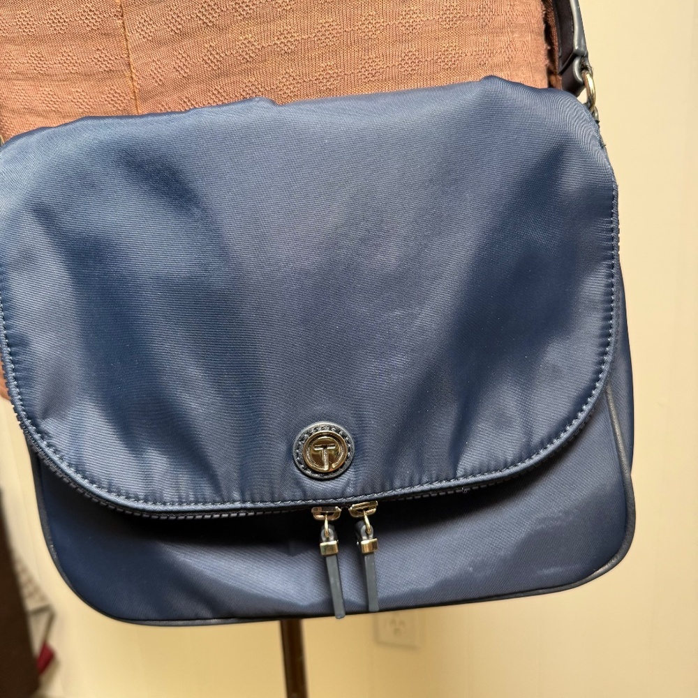 Talbots Blue Nylon Crossbody Tote Bag - Picture 2 of 13